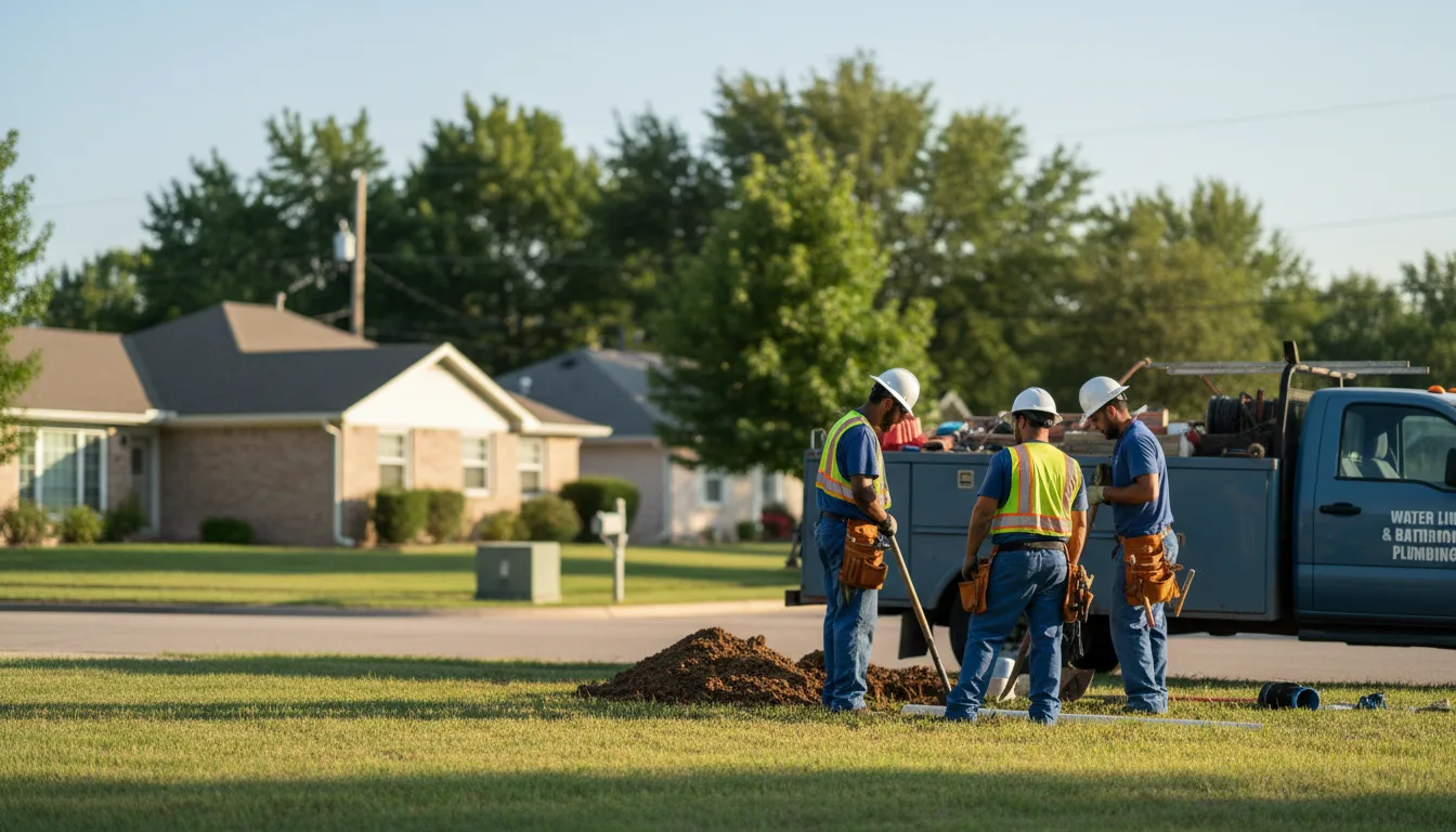 Residential water line and bathroom plumbing service in Hartford, AR